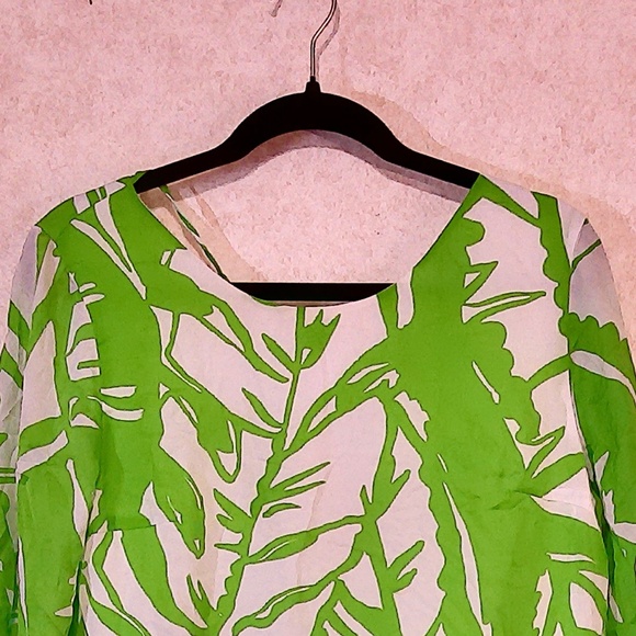 NWOT Lilly Pulitzer Anniversary Bamboo Pattern 3/4 Sleeve Low Cut Back Lined SzM - Picture 3 of 8